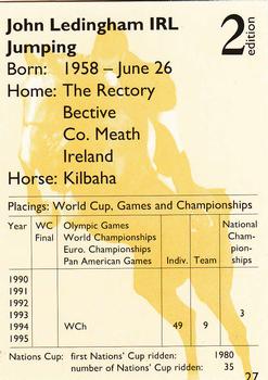 1995 Collect-A-Card Equestrian #27 John Ledingham / Kilbaha Back